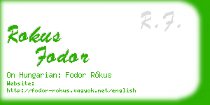 rokus fodor business card