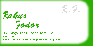 rokus fodor business card